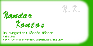nandor kontos business card