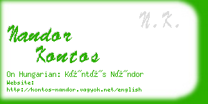 nandor kontos business card